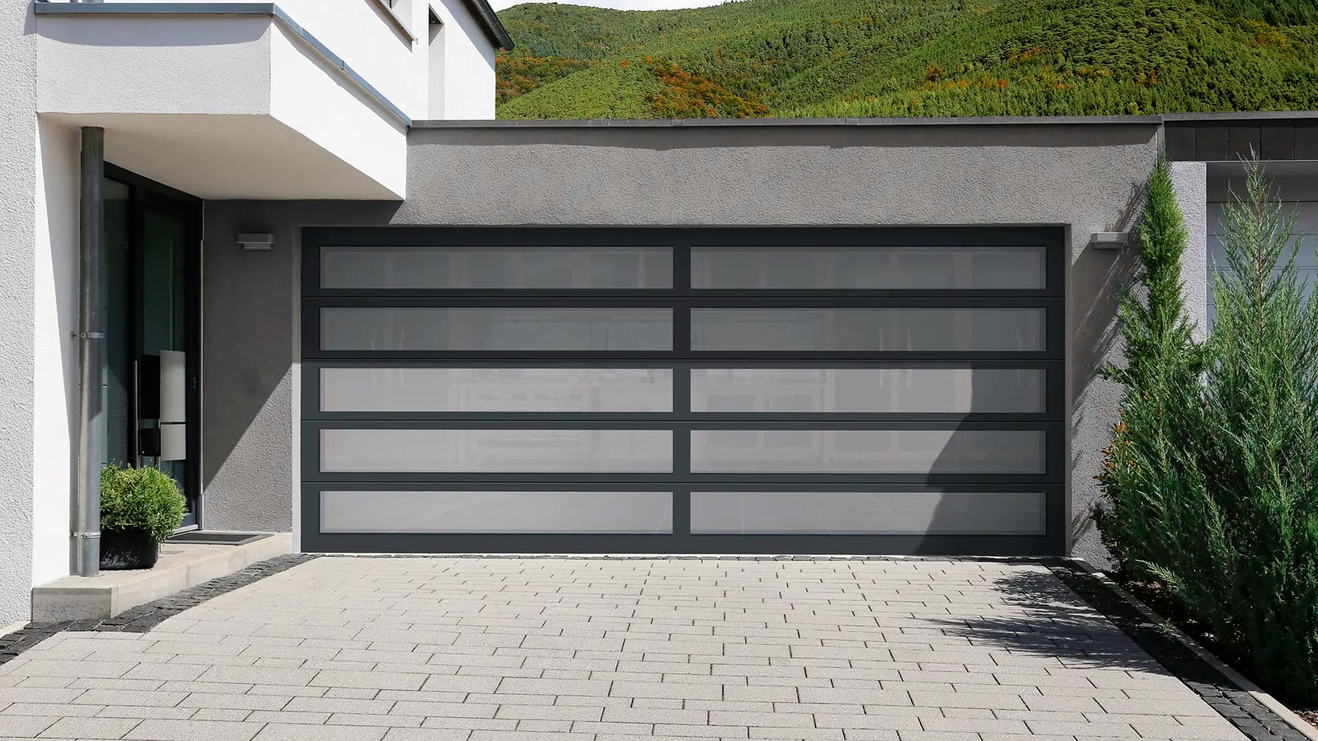 Completed garage door spring replacement on a Calgary residential garage door